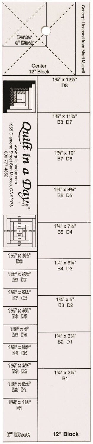 The Log Cabin Ruler 6in and 12in # 2052QD