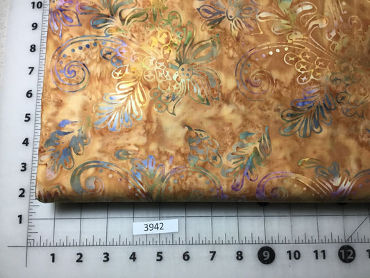 3942 Water's Edge from Batik Textiles Gold Green