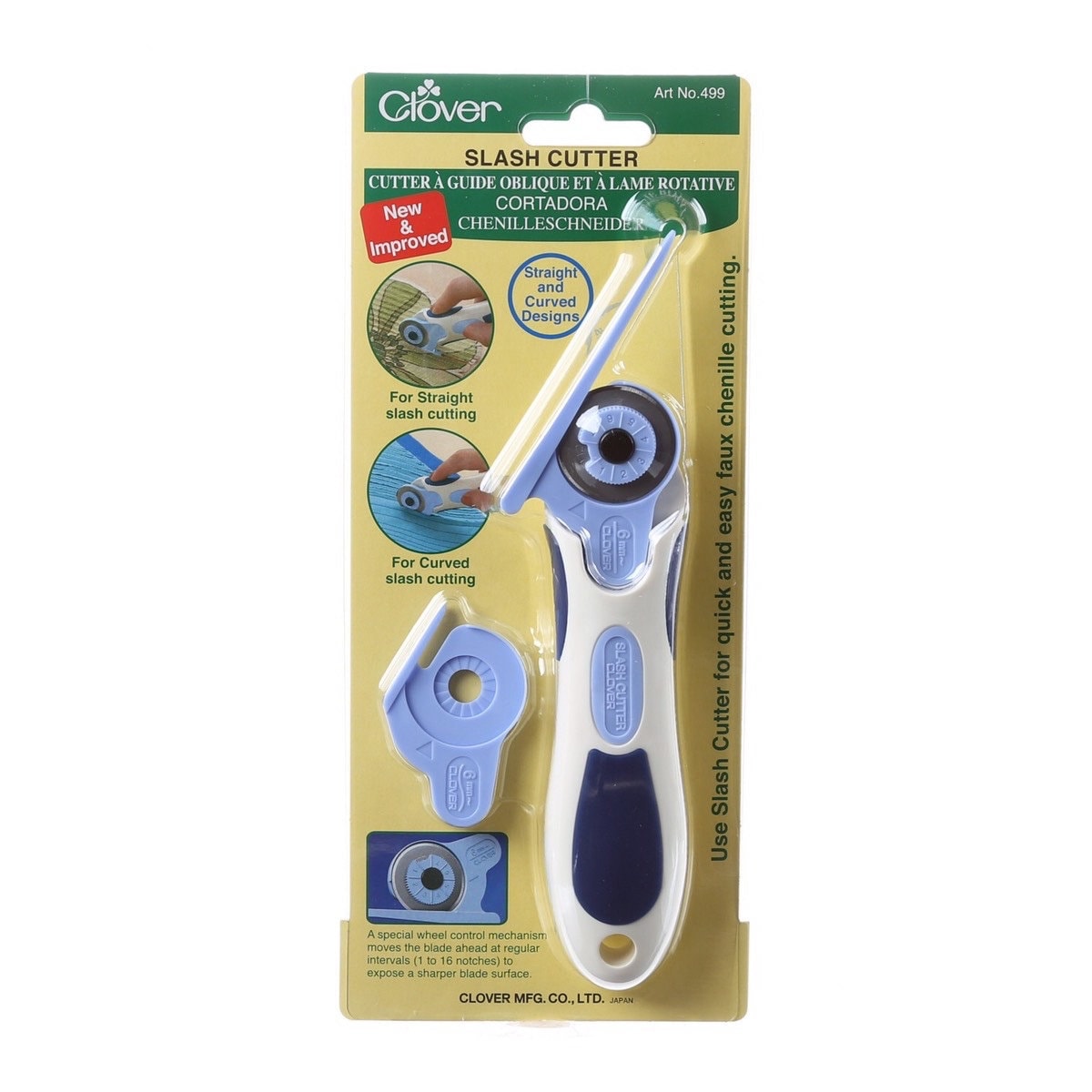 Clover Slash Cutter for Chenille with Straight and Curved Blades