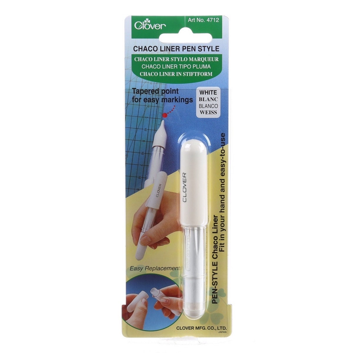 Clover Chaco Liner Pen Style White Chack