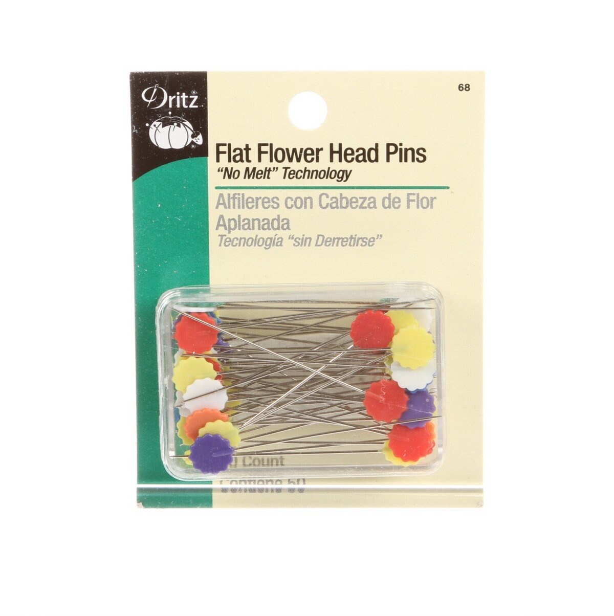 50 (No Melt) Flat Flower Head Pins by Dritz