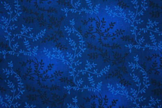 Wide Back Fabric 108” Navy Blue Vines by Midwest Textiles  47603-208