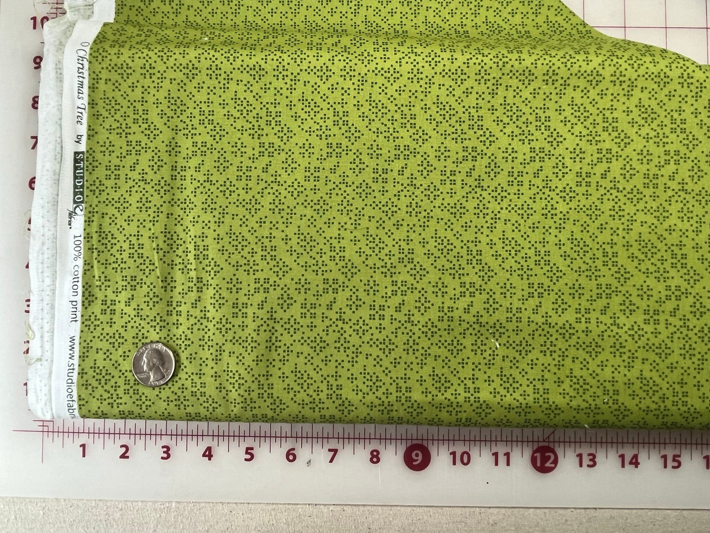 Christmas Tree Green Cotton Fabric by Studio E 2207-66